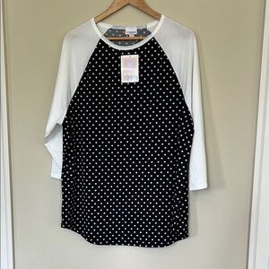 LuLaRoe Black and White Polka Dot Long Sleeve Top